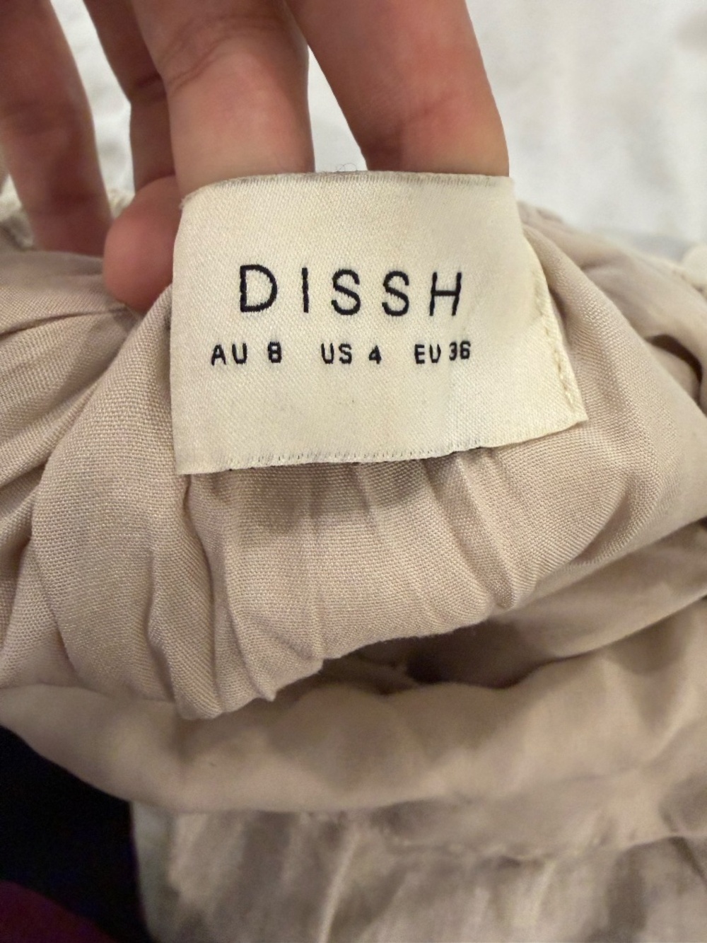 DISHH Tan/Cream Linen Babydoll Top | US 4 - Picture 4 of 4